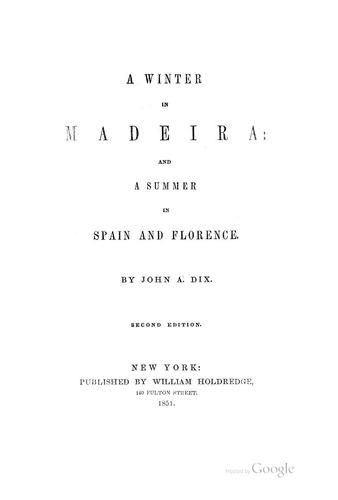 Cover of A Winter in Madeira