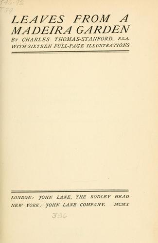 Cover of Leaves from a Madeira Garden
